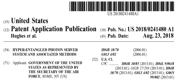 Заявка на патент гипер-запутанная фотон серверная система и связанные с ней методы